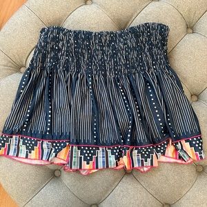 Lucky in Love Long Borderline Smocked Skirt